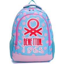 Benetton 13014'3'LÜ  Çift Gözlü Puantiye Desenli Kız Çocuk Okul Çantası Seti