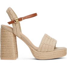 Tommy Hilfiger Bej Kadın Topuklu Sandalet FW0FW08425