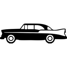 Klasik Araba Araba Sticker 17X17 cm Siyah