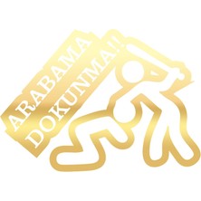 Arabama Dokunma Araba Sticker 17X17 cm Gold