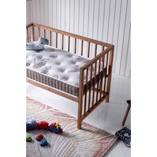 Bera Yatak Bamboo Park Yatak, Bebek Yatağı, Beşik Yatağı, Anne Yanı, Oyun Parkı Yatağı, Örme Kumaşlı - 10 cm