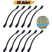 Inci Kulp 160 mm 10 Adet Mobilya Mutfak Dolabı Çekmece Dolap Kulpları Kapak Kulpu Kulbu Siyah Metal