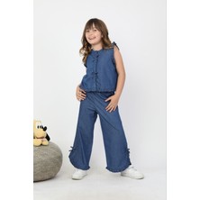 Miniğimin Cicileri Fiyonk Detaylı Kız Çocuk 2 li takım - Lacivert