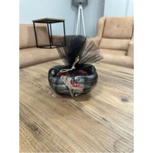 Büyük Boy El Heykelli Desenli Mum - Mavi Okaliptus | 19 cm | Sanatsal Dekoratif Kokulu Mum