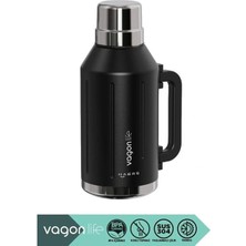 Vagonlife Haers Kulplu Paslanmaz Çelik Termos VGN1004 1200 ml Carbon Black