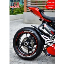 Motorsiklet Lastik Yazısı Sticker Arma Şerit 2.5 cm 4 Adet (Made In Usa) Bombtire® Orijinal Ürün
