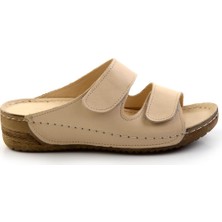 Bej Leather Kadın Terlik K04331023203