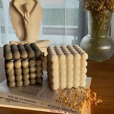 Bubble Kare Beton Saksı & Kalemlik - Modern Minimalist Dekoratif Organizer