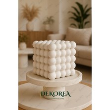 Bubble Kare Beton Saksı & Kalemlik - Modern Minimalist Dekoratif Organizer
