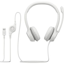 Logitech H390 USB Gürültü Önleyici Mikrofonlu Beyaz Kulaklık -981-001286