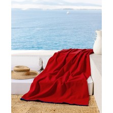 Pappier %100 Pamuk Plaj Havlusu - Kırmızı - 70X150 cm