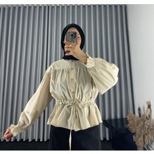 Fiyonklu, Etek Üstü Gömlek, Kadın Crop Gömlek