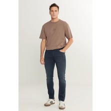 Luke Slim Fit Dar Kesim Normal Bel Pamuklu Esnek Indigo Jean Denim Pantolon