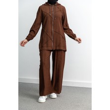 Letafet 5027 Ceketli Pant. Takım - Kahve