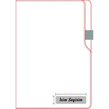 Kişiye Özel Yeşil Sert Kapaklı Çizgili Defter 14X21CM 224 Sayfa Kalem Tutacaklı