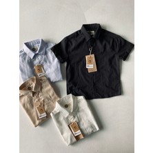 Keten Çocuk Kısa Kollu Gömlek