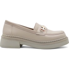 White Angel Toka Detaylı Kadın Loafer Ayakkabı Krem