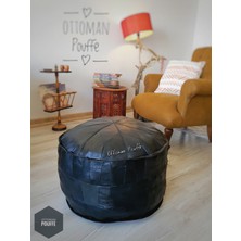 Hakiki Kuzu Derisi El Yapımı Iskandinav Bohem Puf Bahçe Balkon Bungalov Yer Ayak Uzatma Minderi 60X40CM(DOLGULU)