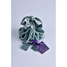 The Glowings Organizer Kese Luks aquamarine renk kadife Çok Cepli Seyahat Aksesuar Takı icin