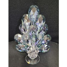 Orta Boy Tavus Kuşu Yeşil Renk Cam Biblo Dekoratif Ev Dekorasyon 1 Adet