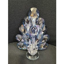 Orta Boy Tavus Kuşu Lacivert Renk Cam Biblo Dekoratif Ev Dekorasyon 1 Adet