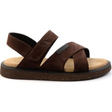 Bambi Kahve Leather Erkek Sandalet E05801030602