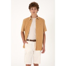 U.S. Polo Assn. Erkek Camel Kısa Kollu Gömlek 50304955-VR015