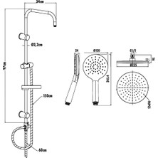 Creavit SH640 Tepe Duş Sistemi Krom Oval