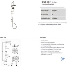 Creavit SH640 Tepe Duş Sistemi Krom Oval