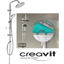 Creavit SH640 Tepe Duş Sistemi Krom Oval