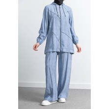Letafet 5027 Ceketli Pant. Takım - Mavi