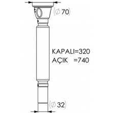 Luxwares Ø 32X70 Uzun Körüklü Sifon + Adaptör Conta