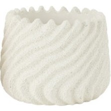 DALGALI BEYAZ BETON SAKSI / 13,5 CM