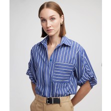 Çizgili Poplin Gömlek IS1240025345015