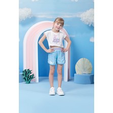 Kız Çocuk Baskılı Crop Tshırt