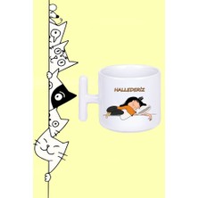 Hallederiz Moddo Tasarım Baskılı Beyaz T Sap Kupa Bardak