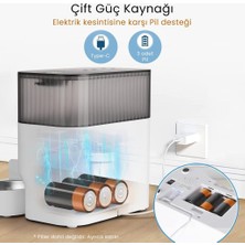Petfit Catmax Pro Plus 5l Wi-Fi Kameralı Çift Kase Akıllı Otomatik Kedi Köpek Mama Kabı Besleme Ünitesi (Sesli Komut+Çelik Kase+App Kontrol)