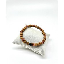 Toprağın Sıcaklığı: Kaplan Gözü Doğal Taş & Ahşap ile Hazırlanmış Bileklik > Handcrafted
