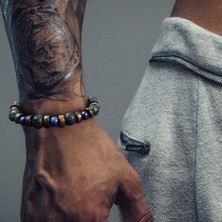 Erkek > Massive Ahşap - Lav ve Lapis Lazuli Doğal Taşlı Bileklik | 1 Numaralı Tercih! | Booster