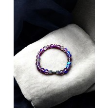 Ruhun Huzurlu, Bedenin Güçlü: Dumbell Detaylı Mor Termal Kuvars Doğal Taş Bileklik