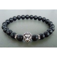 Erkek Aslan Oniks Doğal Taş Bileklik