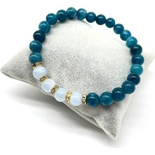 Okyanus Ferahlığı: Apatit & Akuamarin Doğal Taş Bileklik > Sertifikalı - Doğal Taş Hediyeli