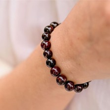 Kırmızı Grenat Aşkın ve Cesaretin: Unisex Doğal Taş Bileklik