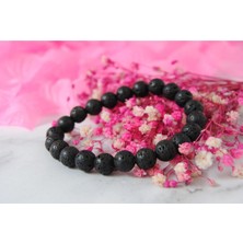 Erkek Siyah Lav Taşı Doğal Taş Bileklik