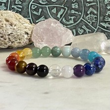 Unisex Renkli 7 Çakra Doğal Taş Bileklik