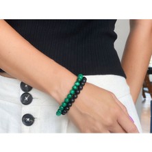 Unisex Malakit ve Shungit Doğal Taş Bileklik
