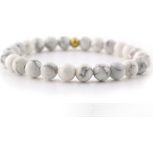 Sertifikalı > Birinci Sınıf Kalite Beyaz Havlit Doğal Taş Bileklik | Şık Tasarım | Handcrafted >
