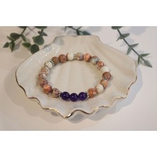 Toprağın Eşsiz Güzelliği | Jasper ve Ametist Doğal Taş Bileklik