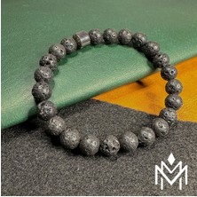 Karanlığın Gizli Hazinesi > Lav Doğal Taş Bileklik | Sertifikalı | Sakinliğinizi Arttırır!