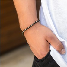 Erkek Siyah Oniks Doğal Taş Bileklik